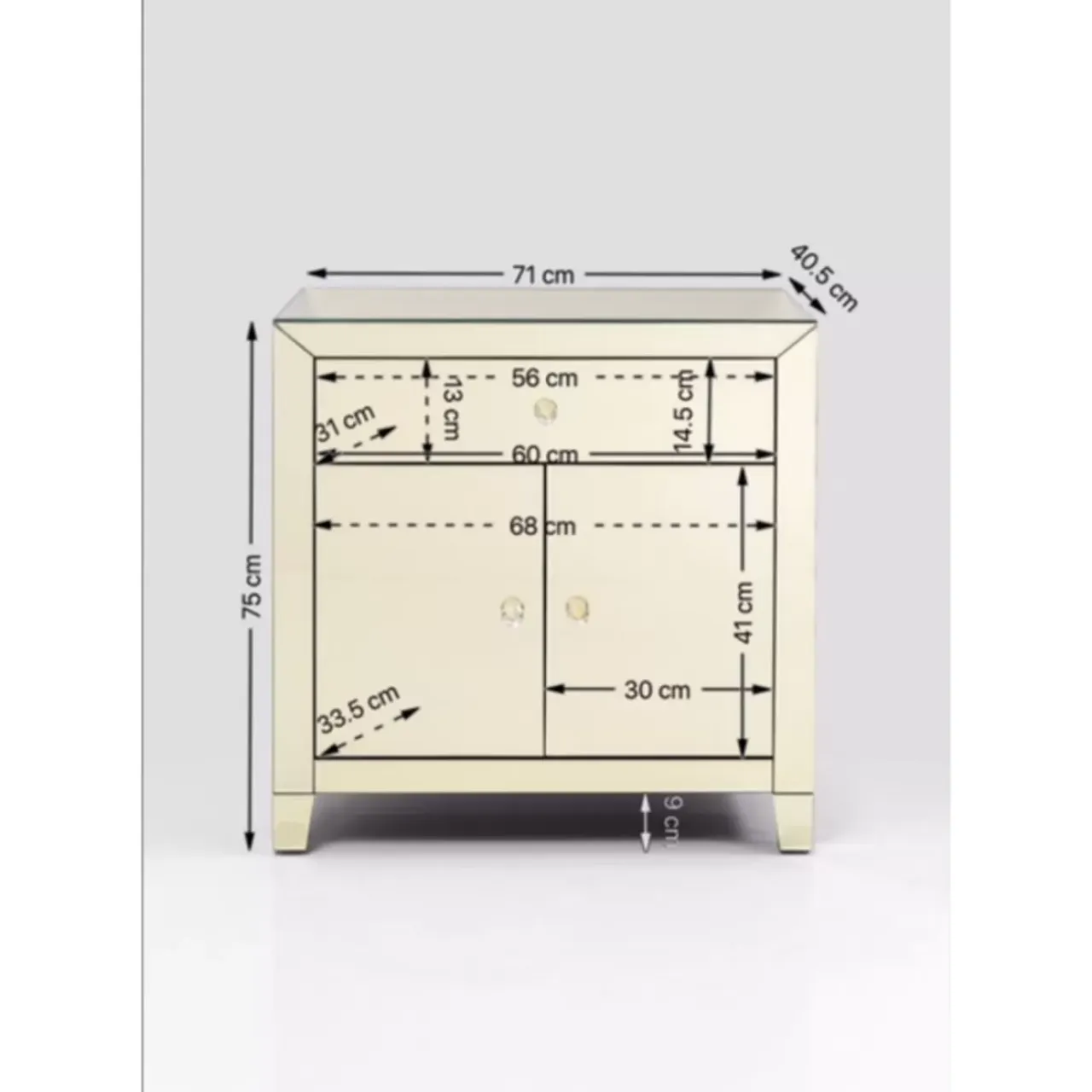 Kommoden & Sideboards-KARE Design Kommode Luxury Champagne 2-Turig 1 Schub