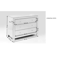 Kommoden & Sideboards-KARE Design Kommode Luxury Push 3 Schube Weiss