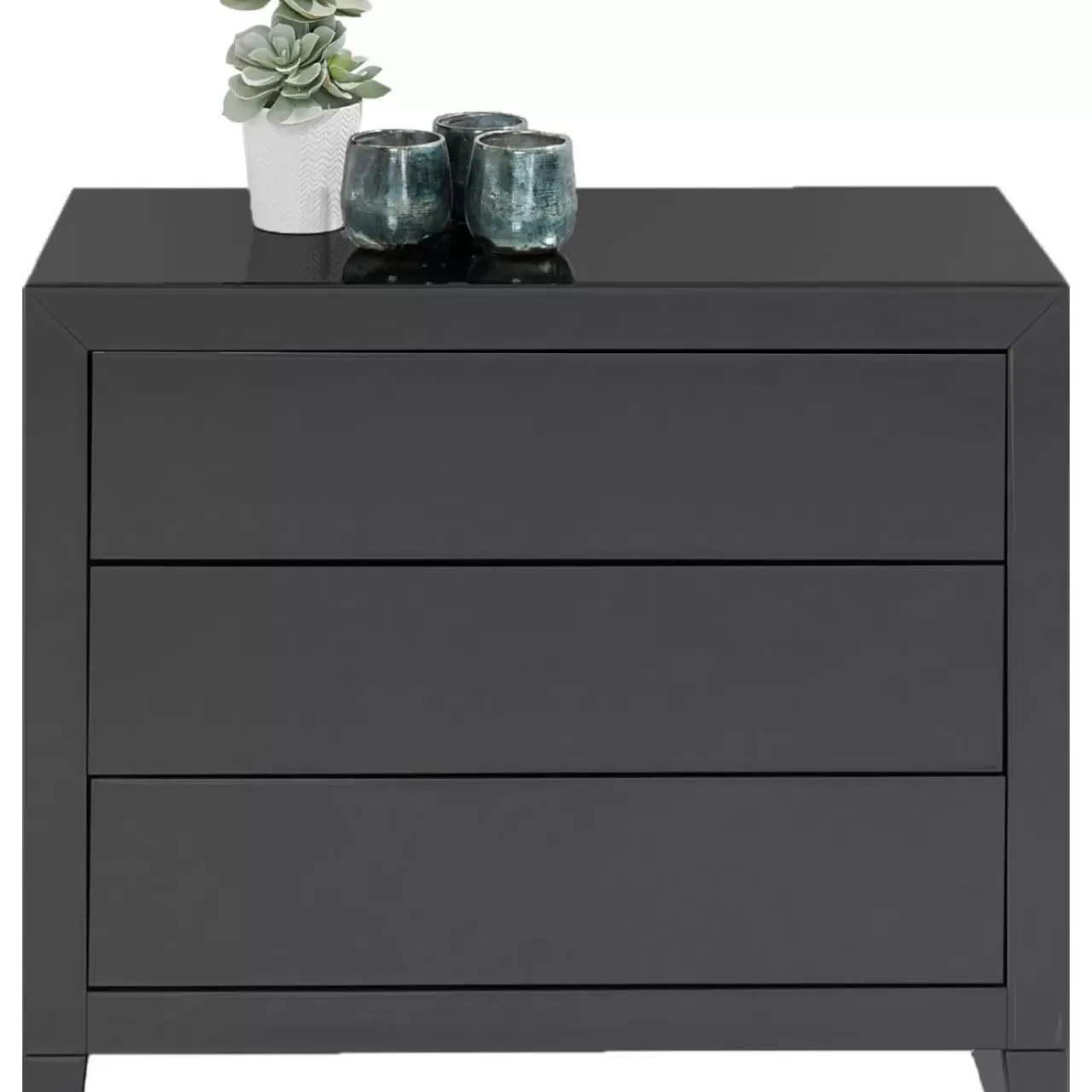 Kommoden & Sideboards-KARE Design Kommode Luxury Push 3 Schube Grau