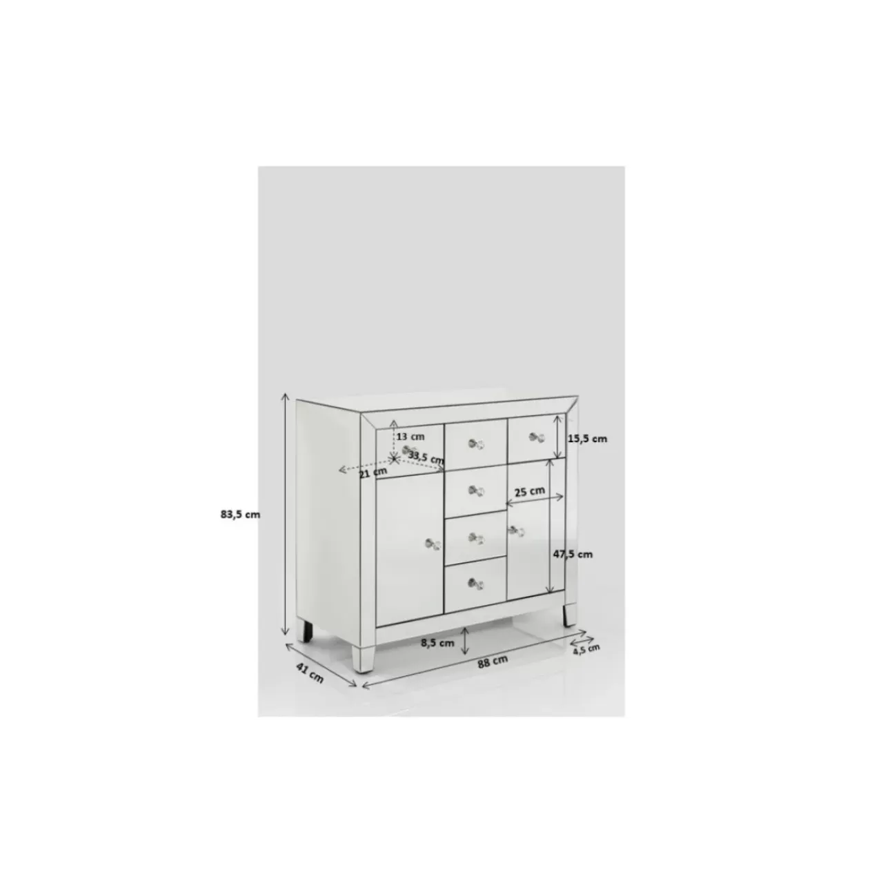 Kommoden & Sideboards-KARE Design Kommode Luxury 2-Turig 6 Schube