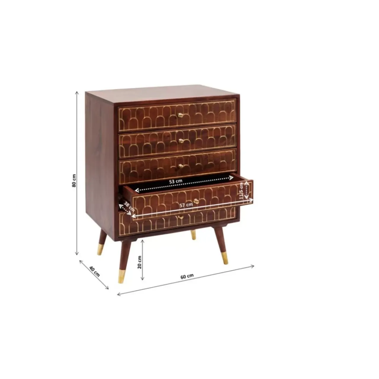 Kommoden & Sideboards-KARE Design Kommode Muskat 5-Schube