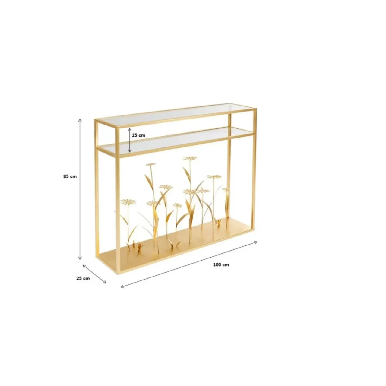 Kommoden & Sideboards-KARE Design Konsole Flower Meadow Gold 100