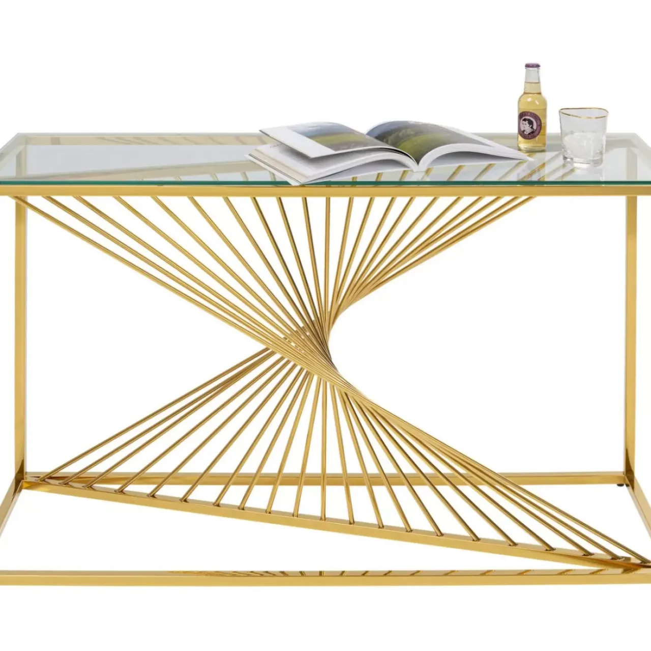 Kommoden & Sideboards-KARE Design Konsole Laser Gold 120X40