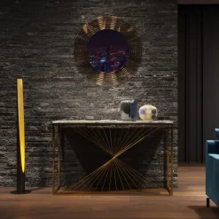 Kommoden & Sideboards-KARE Design Konsole Laser Gold 120X40