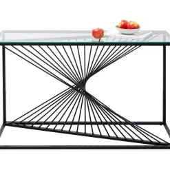 Kommoden & Sideboards-KARE Design Konsole Laser Schwarz Klarglas 120X40Cm