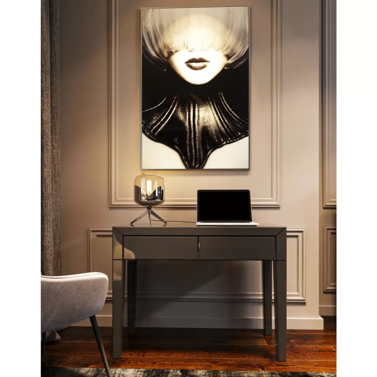 Kommoden & Sideboards-KARE Design Konsole Luxury Push Grau