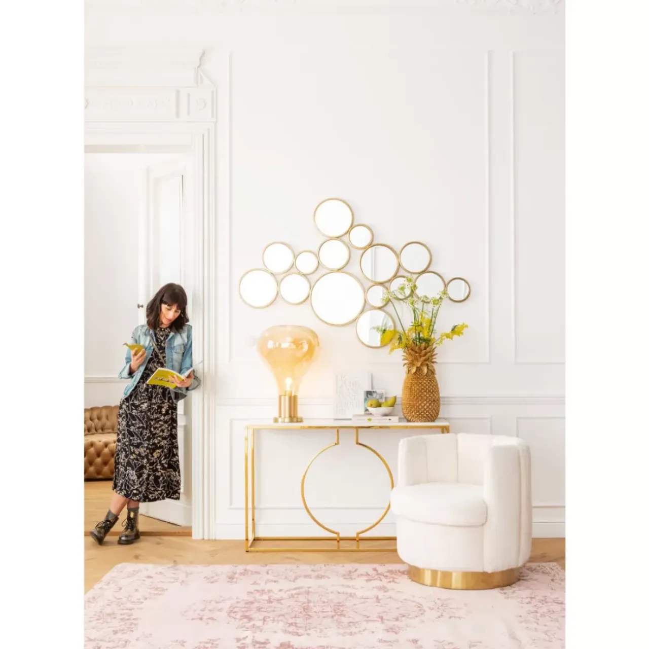 Kommoden & Sideboards-KARE Design Konsole Miami Loft Gold 120Cm