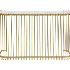 Kommoden & Sideboards-KARE Design Konsole Wire Glas Marble Gold 142X89Cm