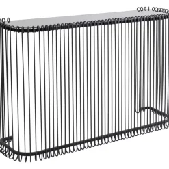 Kommoden & Sideboards-KARE Design Konsole Wire Glas Schwarz 142X89Cm