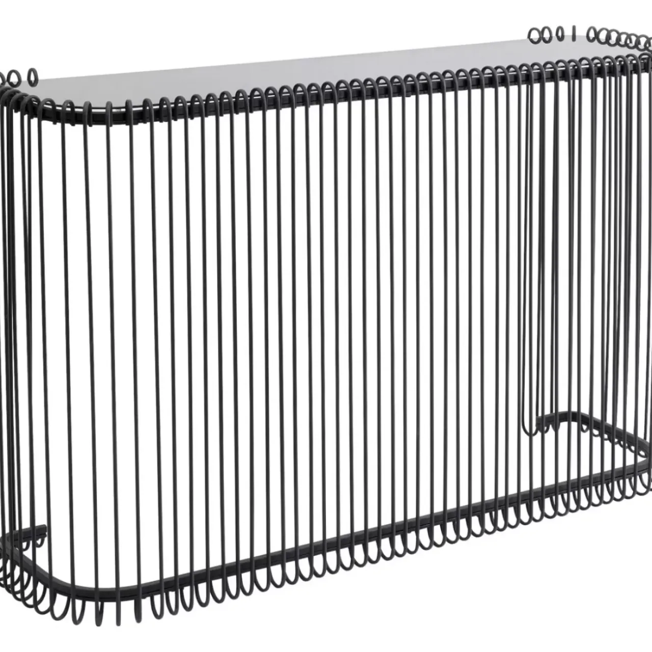 Kommoden & Sideboards-KARE Design Konsole Wire Glas Schwarz 142X89Cm
