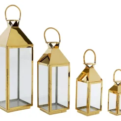 Kerzenständer & Laternen-KARE Design Laterne Giardino Gold (4/Set)