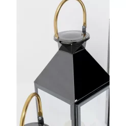 Kerzenständer & Laternen-KARE Design Laterne Giardino Schwarz Gold (4/Set)