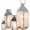 Kerzenständer & Laternen-KARE Design Laterne Giardino Silver (4/Set)