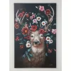 Bilder-KARE Design Leinwandbild Deer In Flower 90X140Cm