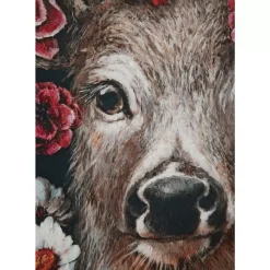 Bilder-KARE Design Leinwandbild Deer In Flower 90X140Cm
