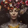 Bilder-KARE Design Leinwandbild Flower Art Lady 200X200Cm