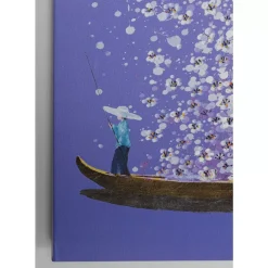 Bilder-KARE Design Leinwandbild Flower Boat Lila Weis 120X160Cm