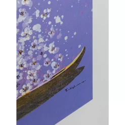 Bilder-KARE Design Leinwandbild Flower Boat Lila Weis 120X160Cm