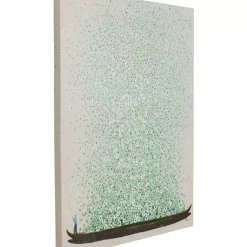 Bilder-KARE Design Leinwandbild Flower Boat Beige Grun 80X100Cm