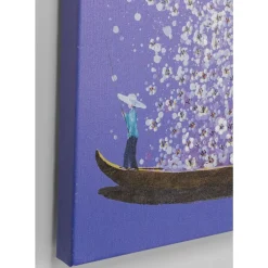 Bilder-KARE Design Leinwandbild Flower Boat Lila Weis 80X100Cm