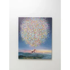 Bilder-KARE Design Leinwandbild Flying Elephant At Night 80X100Cm