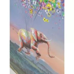 Bilder-KARE Design Leinwandbild Flying Elephant At Night 80X100Cm