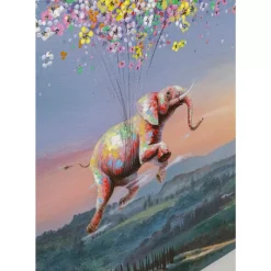 Bilder-KARE Design Leinwandbild Flying Elephant At Night 120X160Cm