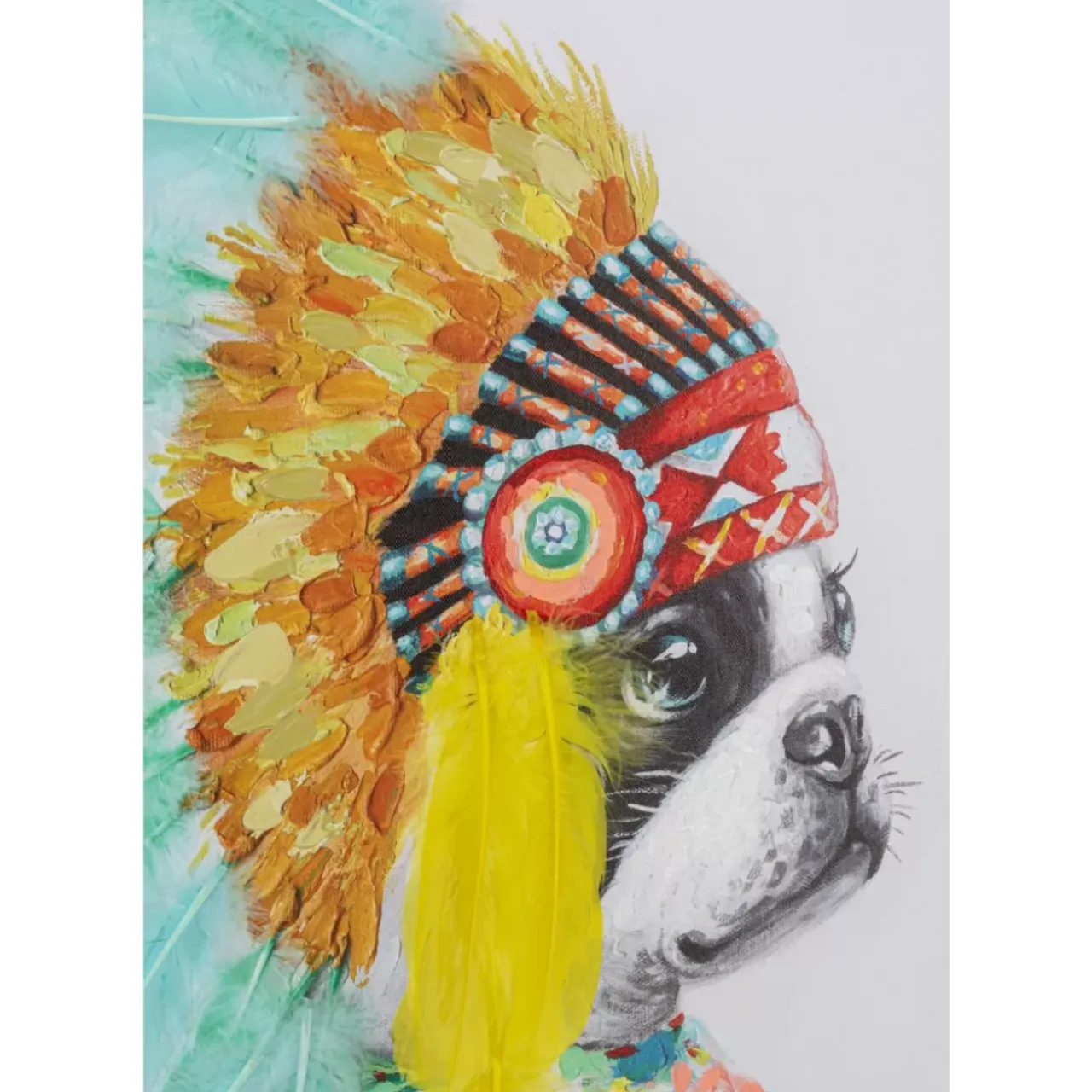 Bilder-KARE Design Leinwandbild Headdress Dog 80X80Cm