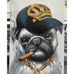Bilder-KARE Design Leinwandbild Hip Hop Dog 70X100Cm