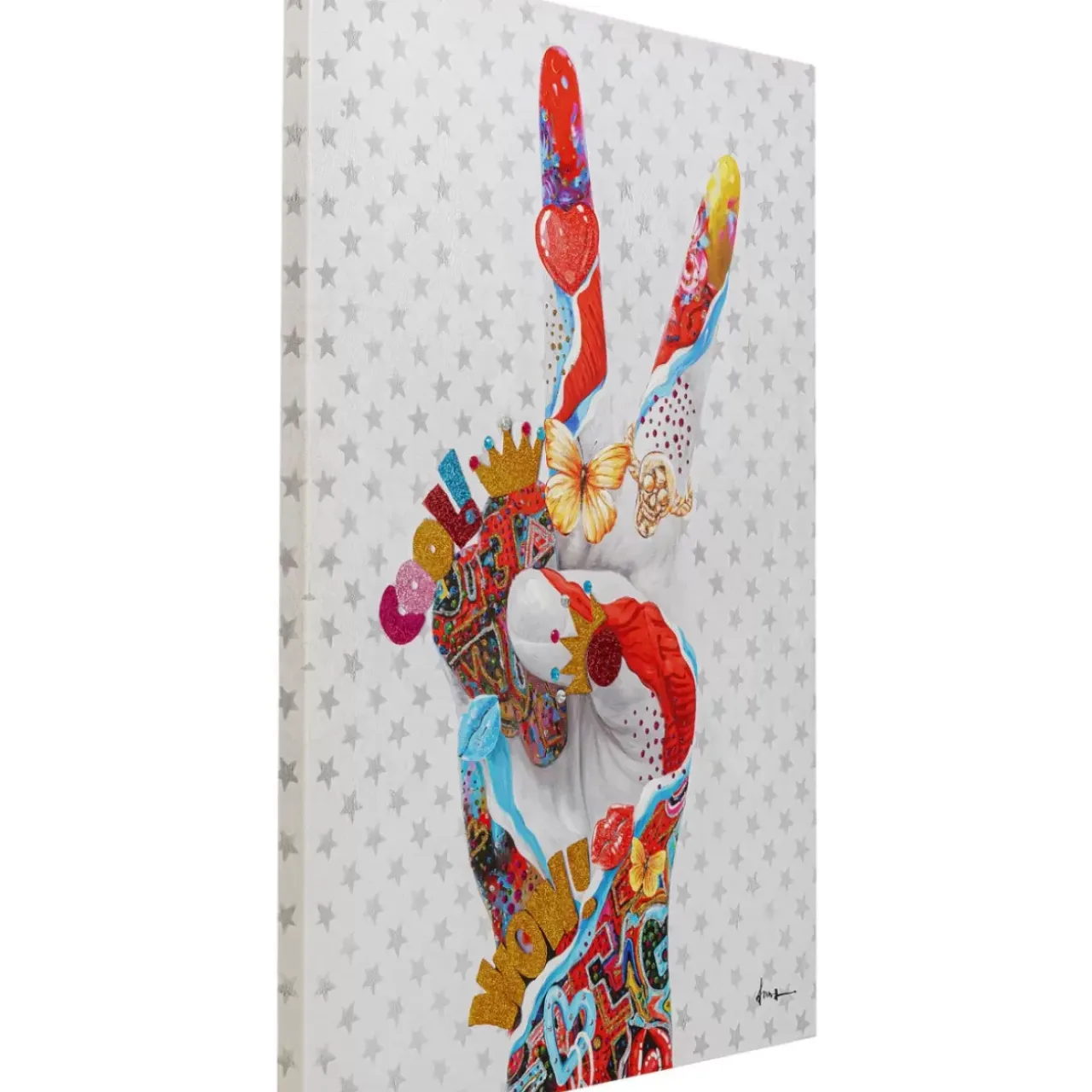 Bilder-KARE Design Leinwandbild Peace Sign 90X120