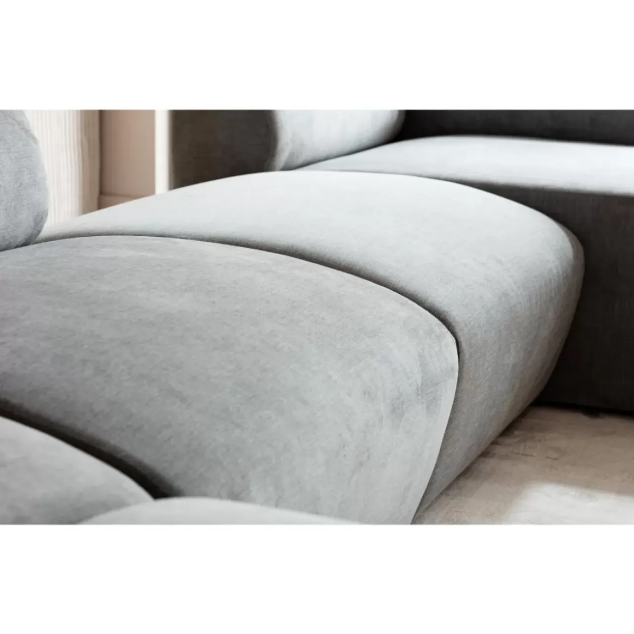 Sofas & Couches-KARE Design Lucca Hocker Grau 76Cm