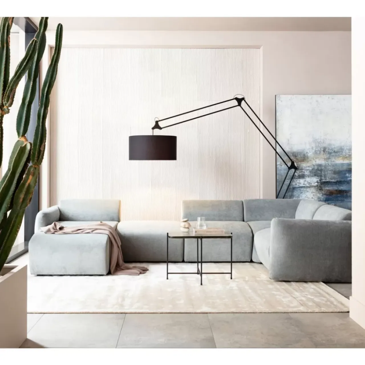 Sofas & Couches-KARE Design Lucca Ottomane Elements Grau Links 90Cm