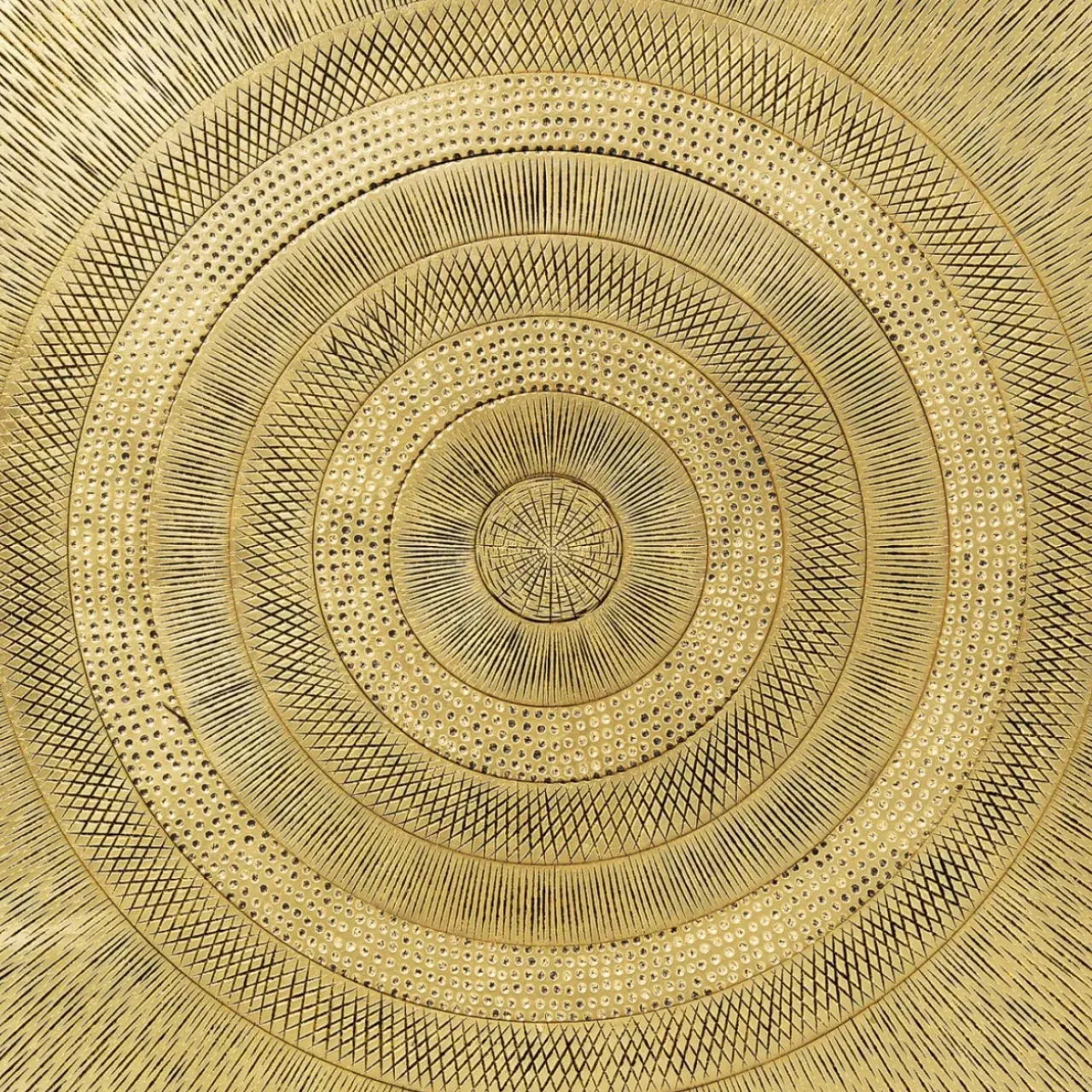 Bilder-KARE Design Objektbild Art Circle Gold 120X120Cm