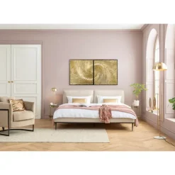 Bilder-KARE Design Objektbild Wave Gold (2/Set)