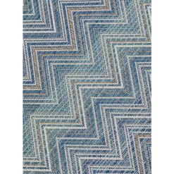 Teppiche-KARE Design Outdoor Teppich Zigzag Blau 160X230Cm