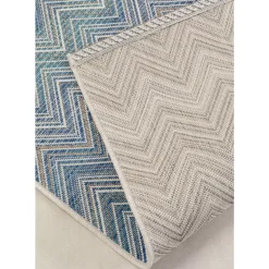 Teppiche-KARE Design Outdoor Teppich Zigzag Blau 160X230Cm