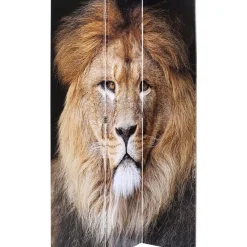 Paravents-KARE Design Paravent King Lion Vs Cat Girl 120X180Cm