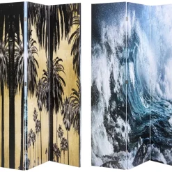 Paravents-KARE Design Paravent Triptychon Wave Vs Palms 120X180Cm
