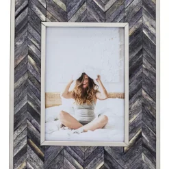 Deko & Geschenkartikel-KARE Design Rahmen Chevron Grau 13X18