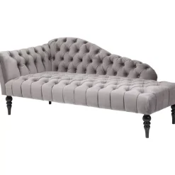 Sofas & Couches-KARE Design Recamiere Desire Velvet Silbergrau