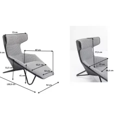 Sessel-KARE Design Relaxsessel Granada Schwarz Weiss