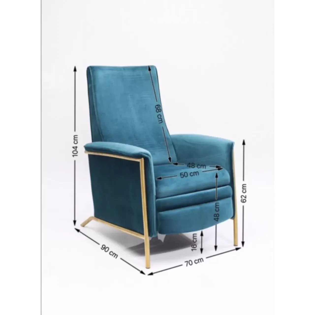 Sessel-KARE Design Relaxsessel Lazy Velvet Blau