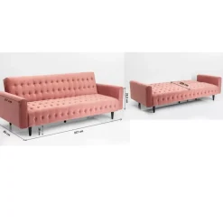Sofas & Couches-KARE Design Schlafsofa Milchbar Rose 219Cm