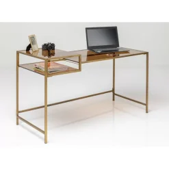 Tische-KARE Design Schreibtisch Loft Gold 134X60Cm