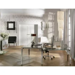 Tische-KARE Design Schreibtisch Lorenco Chrom Winkelcombi 210X180Cm