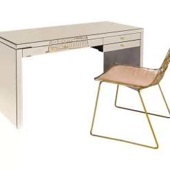 Tische-KARE Design Schreibtisch Luxury Champagne 140X60Cm