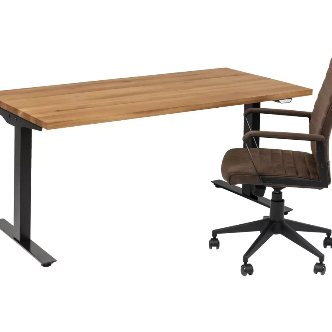 Tische-KARE Design Schreibtisch Office Jackie Eiche Schwarz 160X80