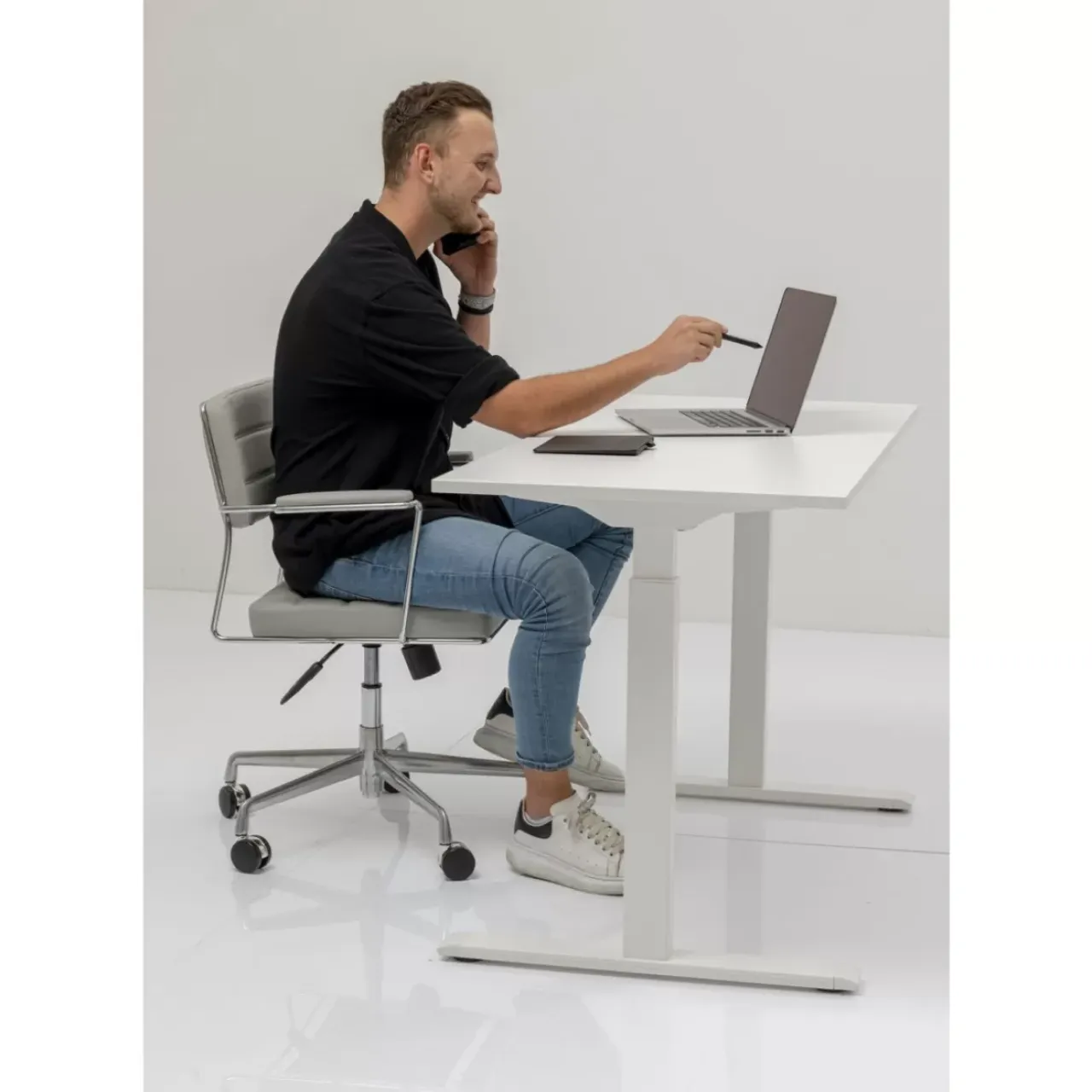 Tische-KARE Design Schreibtisch Office Smart Weis Weis 120X70