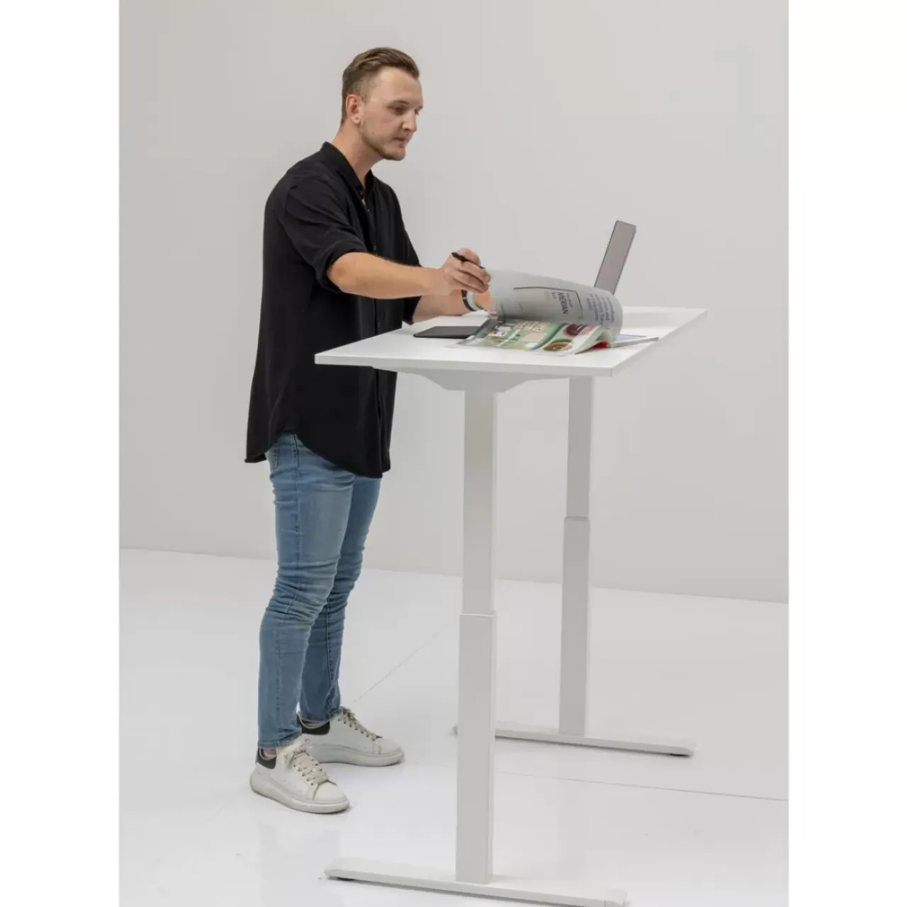 Tische-KARE Design Schreibtisch Office Smart Weis Weis 120X70