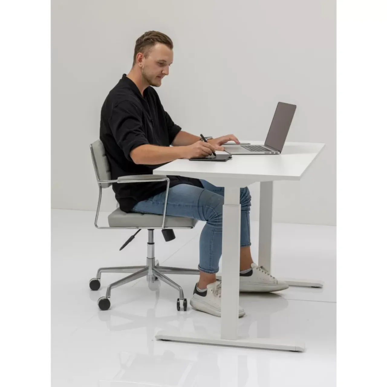 Tische-KARE Design Schreibtisch Office Smart Weiss Weiss 160X80